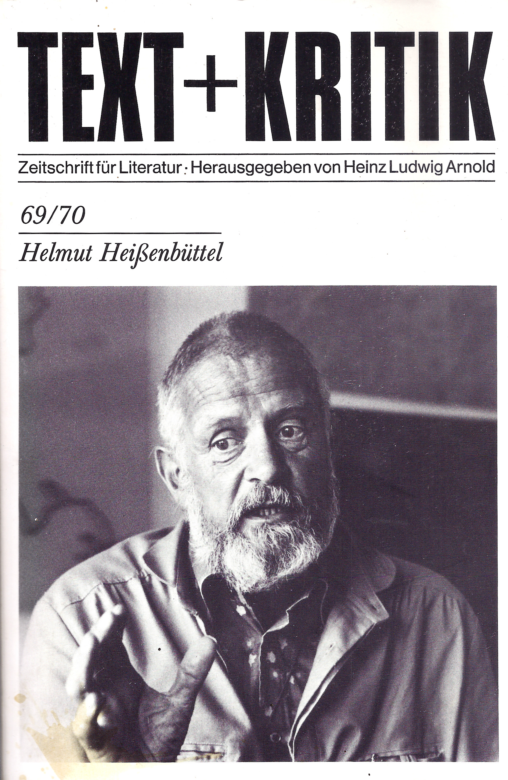 Text-Kritik-69-70_Heissenbuttel Text + Kritik - Zeitschrift für Literatur Heft 69/70 - Helmut Heißenbüttel