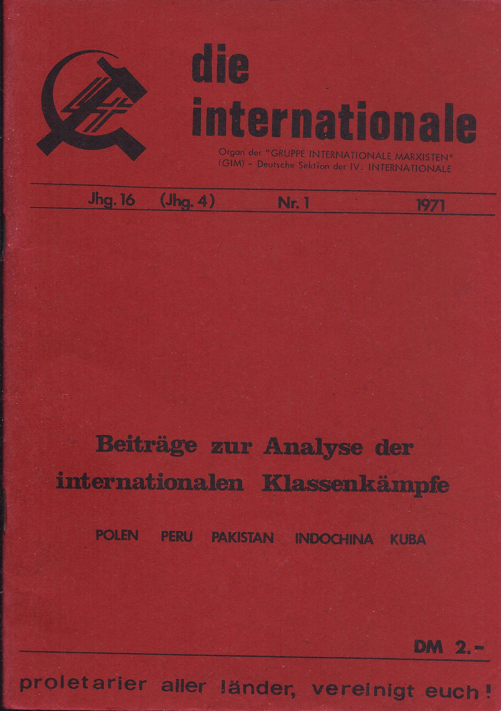 die internationale - Jg.16 Nr.1 1971