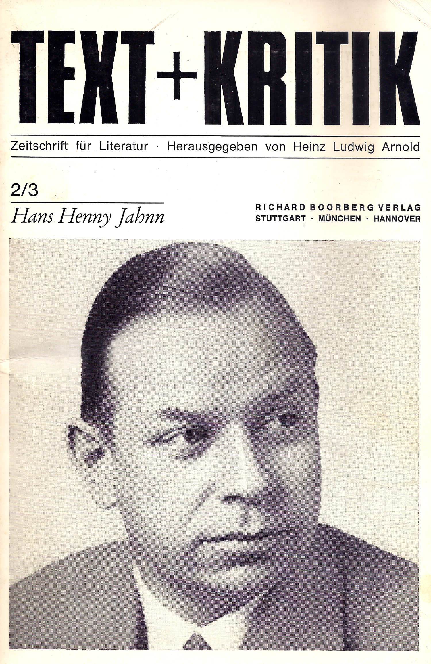 Text + Kritik - Zeitschrift für Literatur Heft 2/3 - Hans Henny Jahnn (erw. Ausg. 1970)
