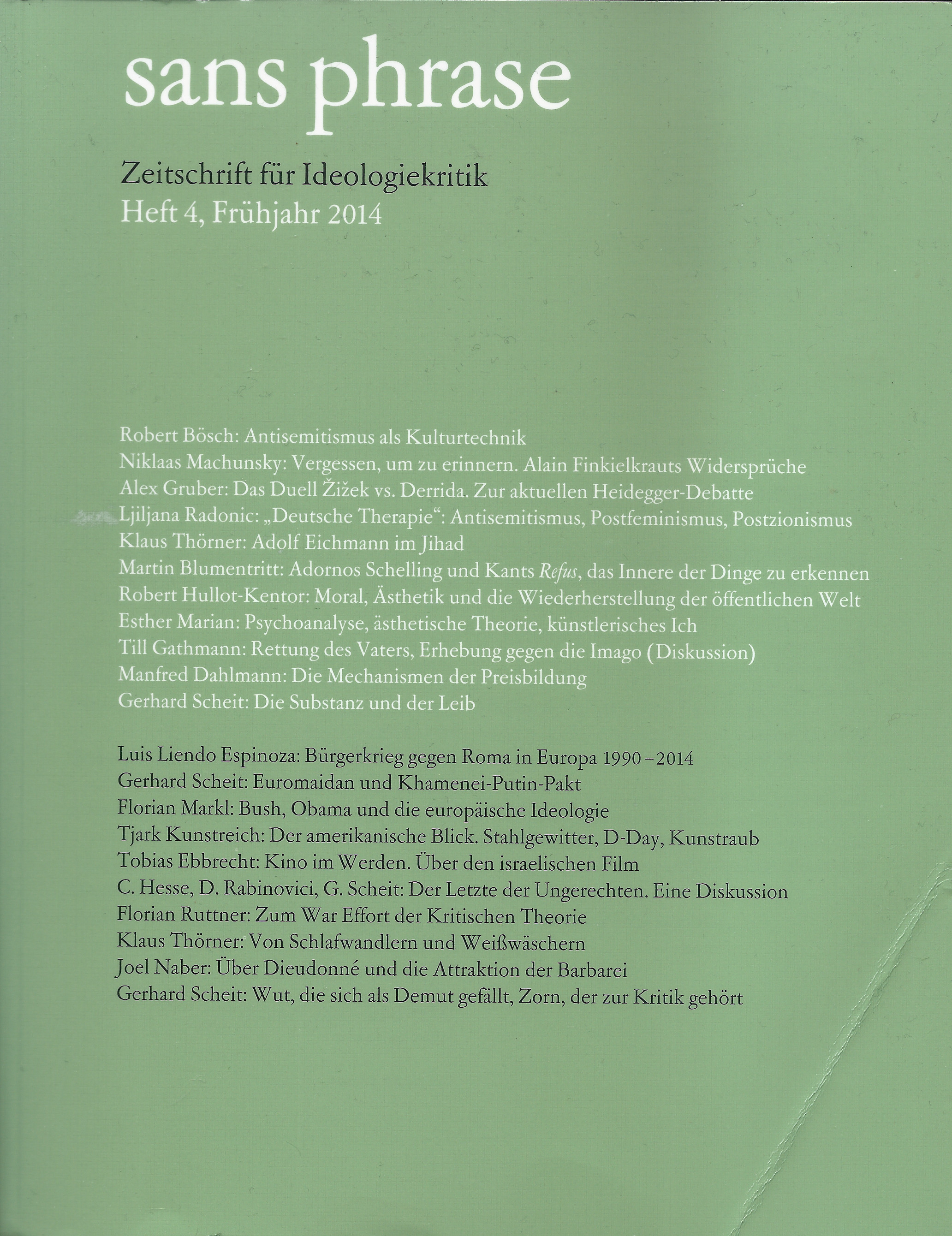 sansphrase4damaged sans phrase, Heft 4