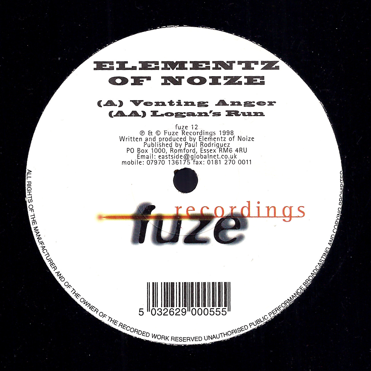 Fuze12 Elementz Of Noize: Venting Anger / Logan's Run