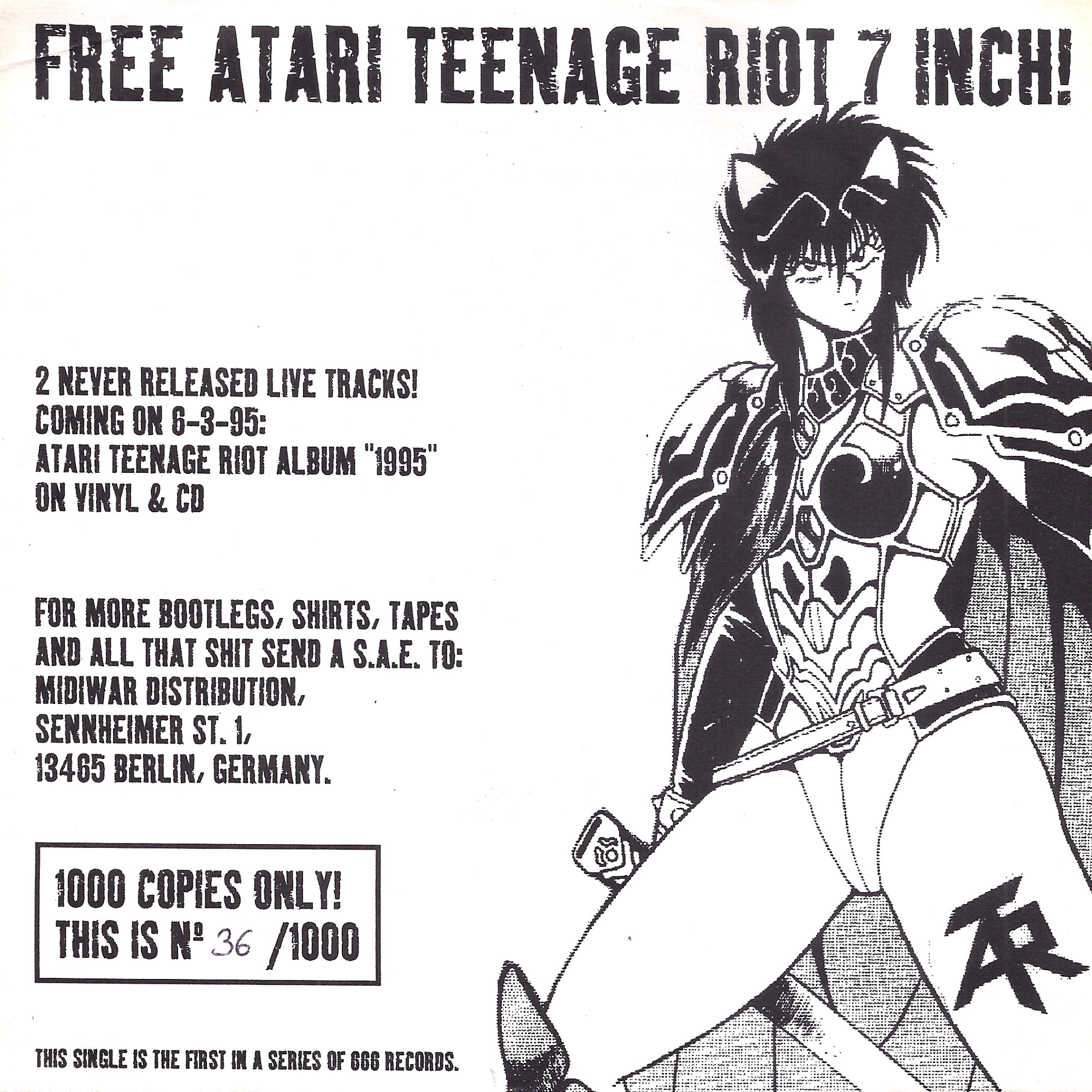 ATRRiot7 Atari Teenage Riot: Kids Are United/Start the Riot! live 7"
