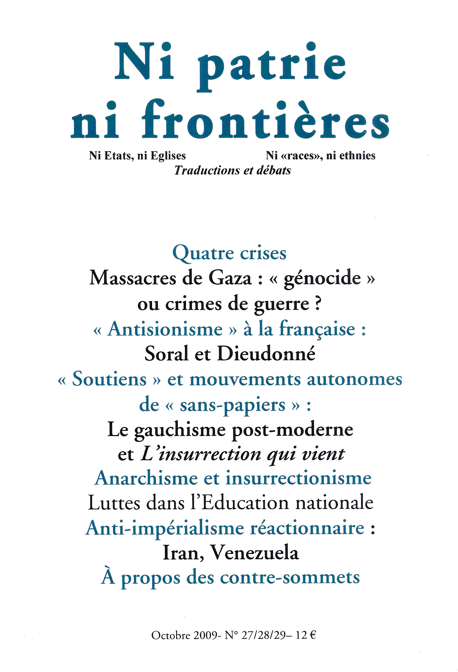 NPNF27-29-18aIh3HFyJENBI Ni patrie ni frontières N° 27-28-29: "Gauchisme post-moderne"