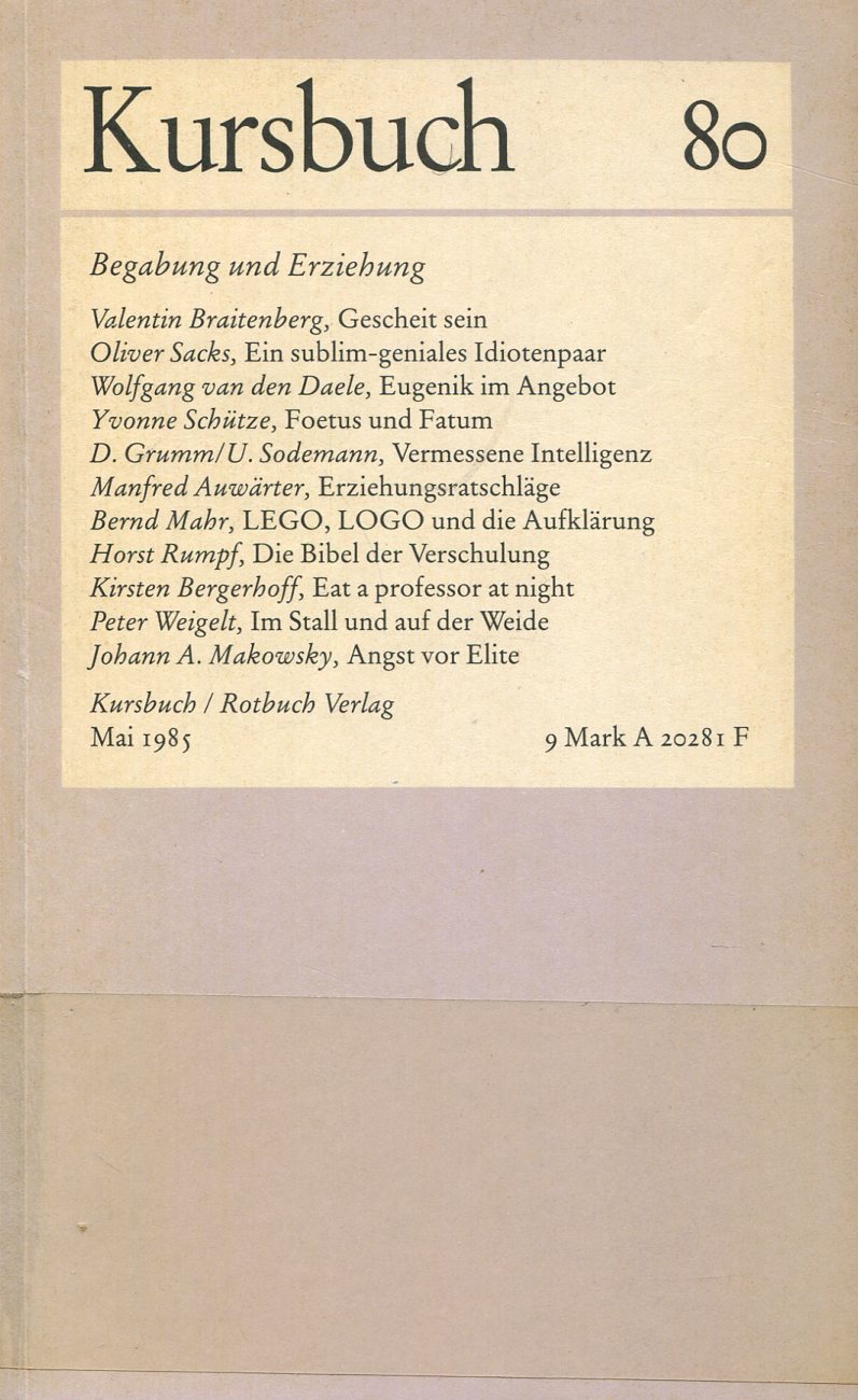 Kursbuch 80 - Begabung und Erziehung