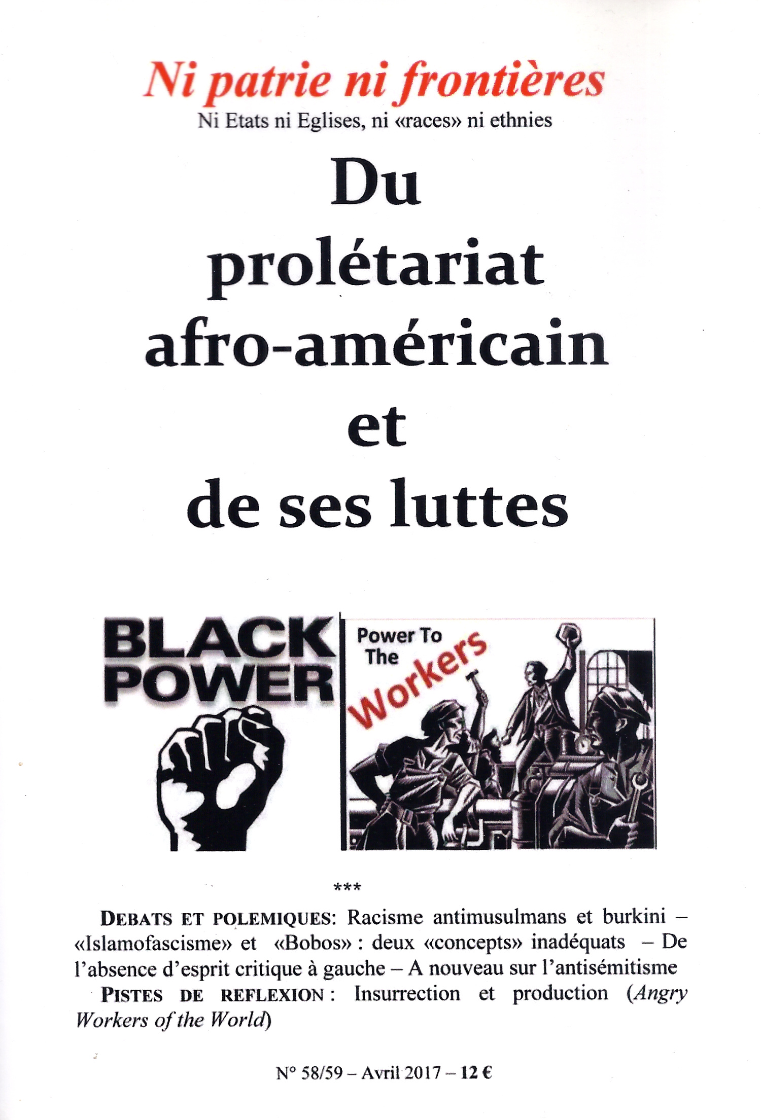NPNF58-59-1 Ni patrie ni frontières! No 58/59 - Du prolétariat afro-américain et de ses luttes